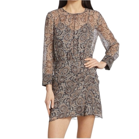 Veronica Beard - NWT Palmora Paisley Silk Mini Dress Sz 6 - Picture 1 of 13